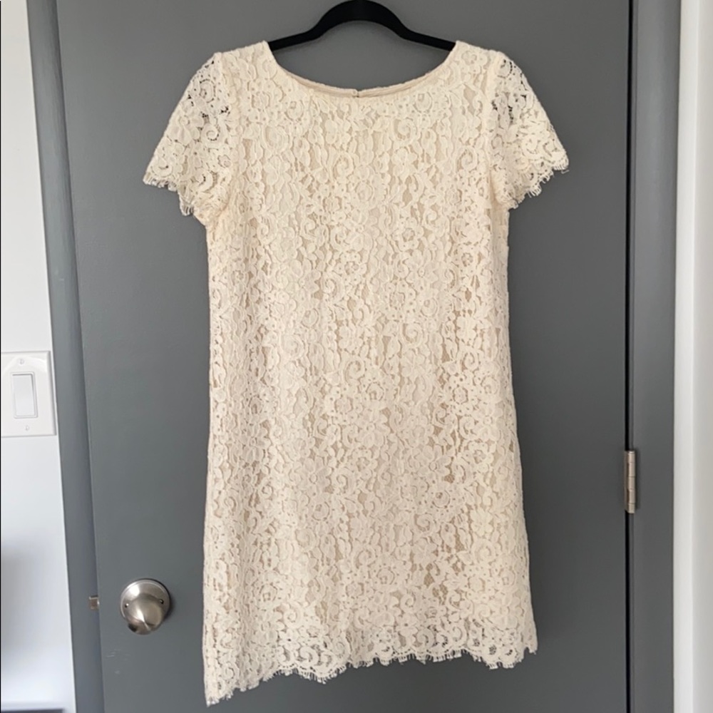 NWOT Zara Woman ivory lace mini dress